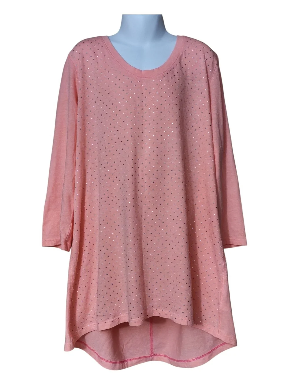 #244 Old Navy Peach Rhinestone Scoop Neck Tunic